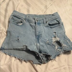 Style & Co. Light Blue Distressed Jean Shorts